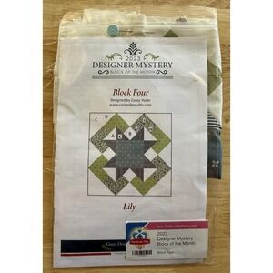 LILY ~ Fat Quarter Shop 2023 Designer Mystery BOM 4 Pattern & Pre Made Block